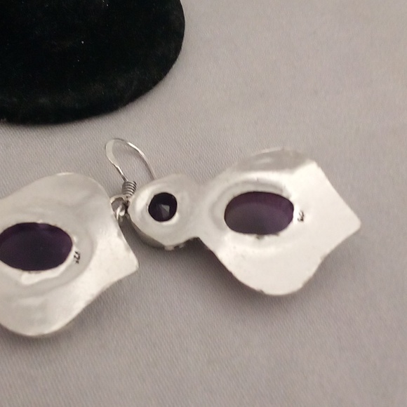 Cute natural amethyst dangle Earings 🤗 - Picture 4 of 5